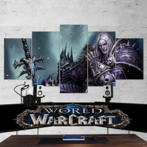 World of Warcraft Lich King - Gaming 5 Panel Canvas Art Wall Decor