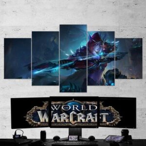 World of Warcraft Sylvanas Windrunner 06- Gaming 5 Panel Canvas Art Wall Decor