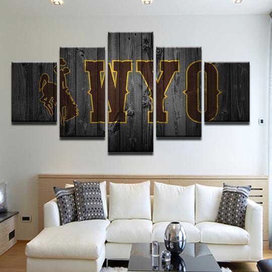 Wyoming Cowboys - Sport 5 Panel Canvas Art Wall Decor Wyoming Cowboys - Sport 5 Panel Canvas Art Wall Decor