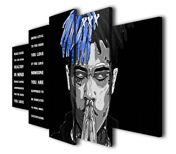 Xxxtentacion Quotes Custom - Abstract 5 Panel Canvas Art Wall Decor Xxxtentacion Quotes Custom - Abstract 5 Panel Canvas Art Wall Decor