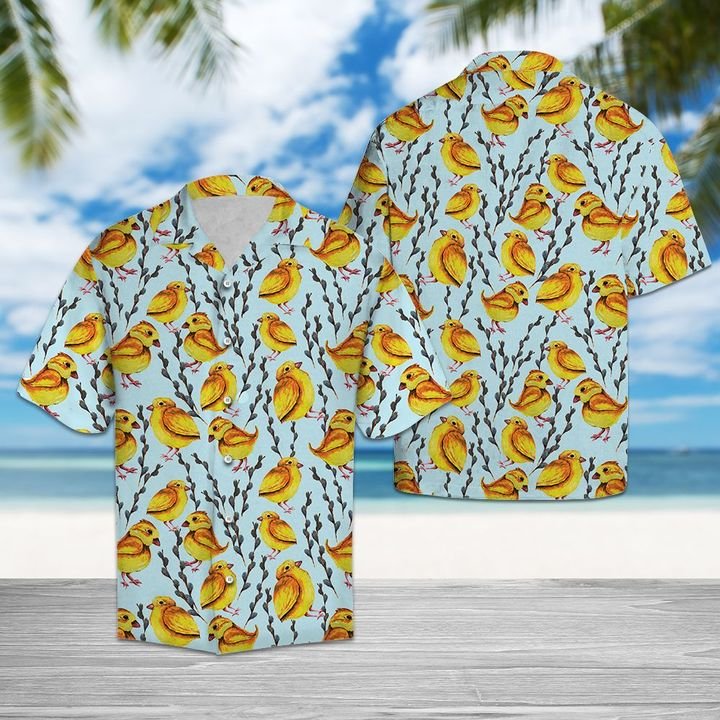 Yellow Chicken Hawaiian Shirt Summer Button Up Yellow Chicken Hawaiian Shirt Summer Button Up