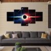 Yin Yang Star - Space 5 Panel Canvas Art Wall Decor