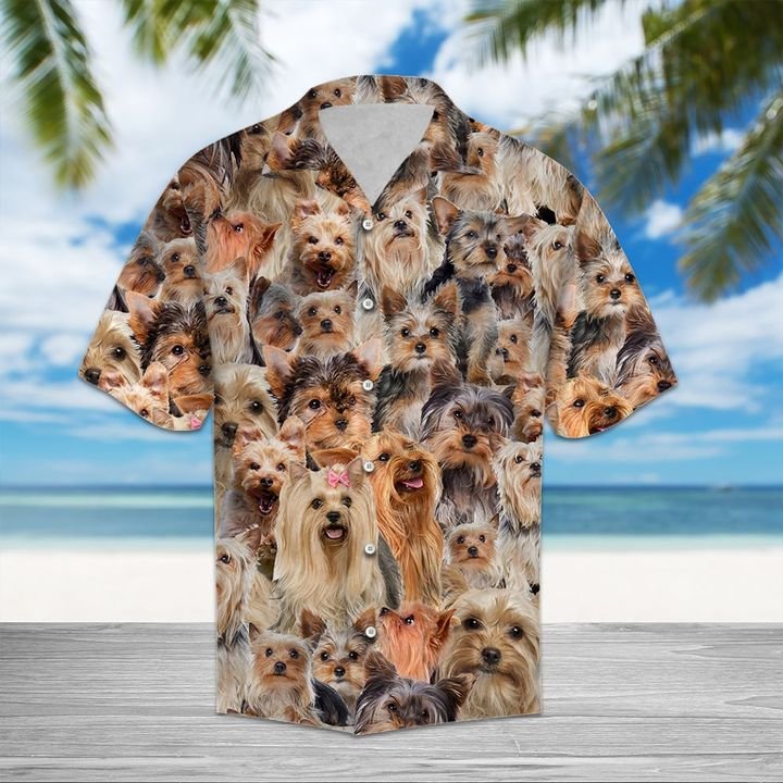 Yorkshire Terrier Hawaiian Shirt Summer Button Up Yorkshire Terrier Hawaiian Shirt Summer Button Up