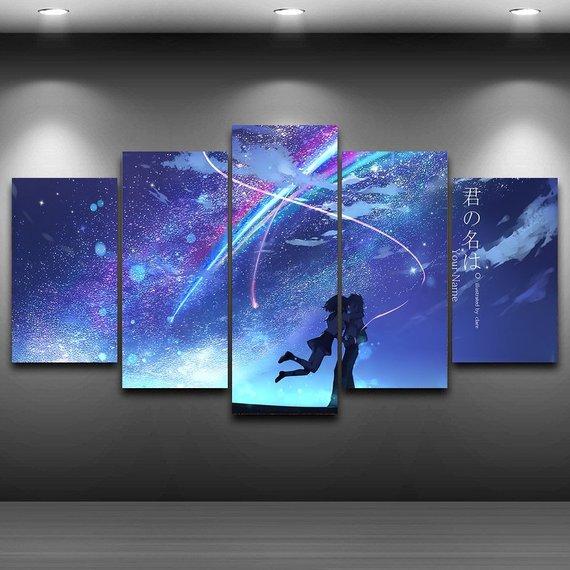 Your Name Japan - Anime 5 Panel Canvas Art Wall Decor Your Name Japan - Anime 5 Panel Canvas Art Wall Decor