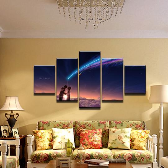 Your Name Kimi No Na Wa- Anime 5 Panel Canvas Art Wall Decor Your Name Kimi No Na Wa- Anime 5 Panel Canvas Art Wall Decor