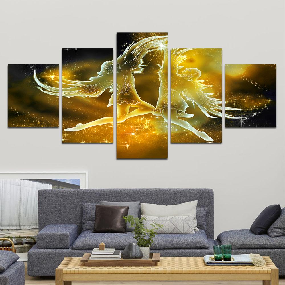 Zodiac - Gemini #1 - Abstract 5 Panel Canvas Art Wall Decor Zodiac - Gemini #1 - Abstract 5 Panel Canvas Art Wall Decor