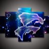 Zodiac - Pisces #1 - Abstract 5 Panel Canvas Art Wall Decor
