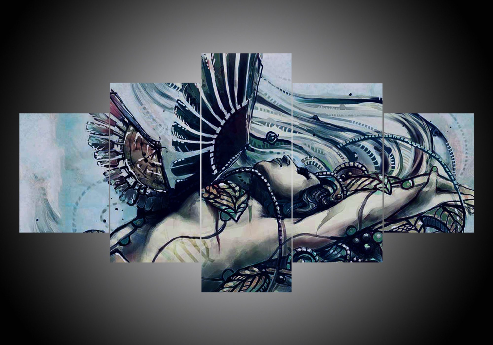Zodiac - Virgo #2 - Abstract 5 Panel Canvas Art Wall Decor Zodiac - Virgo #2 - Abstract 5 Panel Canvas Art Wall Decor