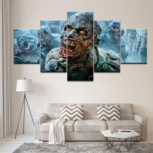 Zombie 09 - Movie 5 Panel Canvas Art Wall Decor