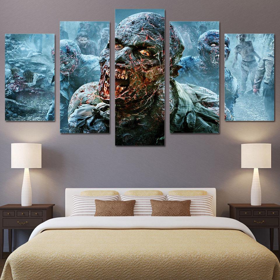 Zombies Walking Dead Horror - Movie 5 Panel Canvas Art Wall Decor Zombies Walking Dead Horror - Movie 5 Panel Canvas Art Wall Decor