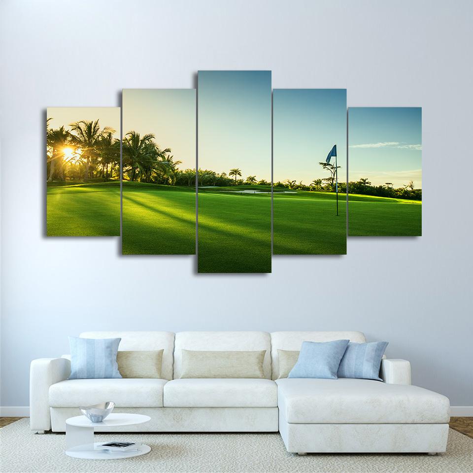beautiful golf course - Nature 5 Panel Canvas Art Wall Decor beautiful golf course - Nature 5 Panel Canvas Art Wall Decor