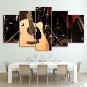 beautiful guitar music perform - Music 5 Panel Canvas Art Wall Decor