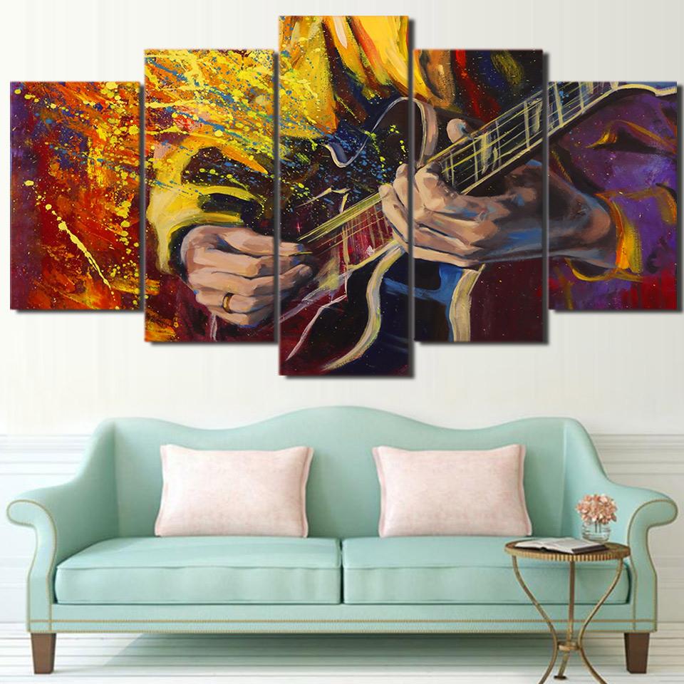 guitarist wonderful play guitar - Music 5 Panel Canvas Art Wall Decor guitarist wonderful play guitar - Music 5 Panel Canvas Art Wall Decor