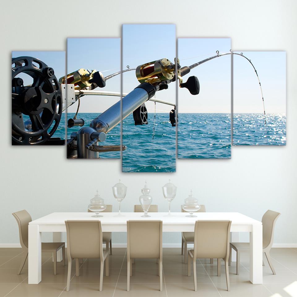 sea coast waves spindrift - Fishing 5 Panel Canvas Art Wall Decor sea coast waves spindrift - Fishing 5 Panel Canvas Art Wall Decor